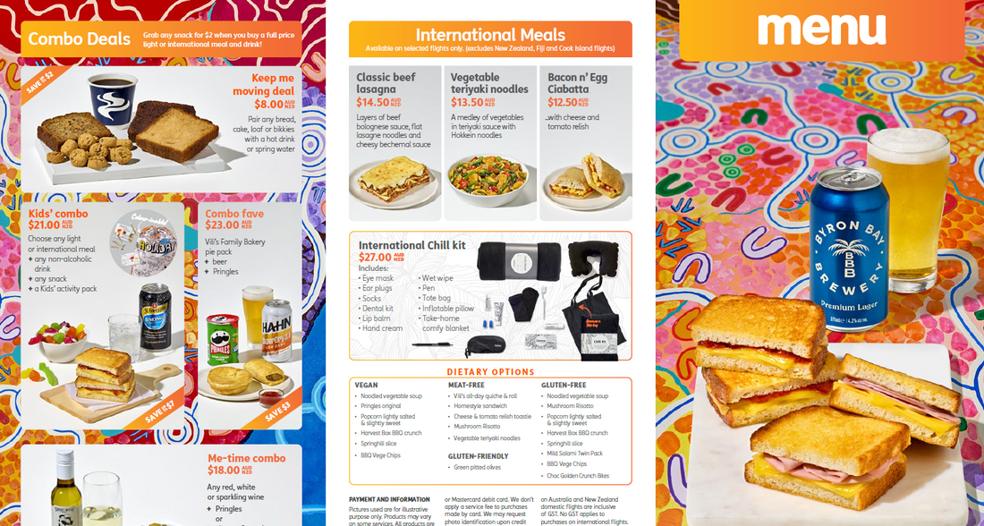 Jetstar Domestic & International Menu